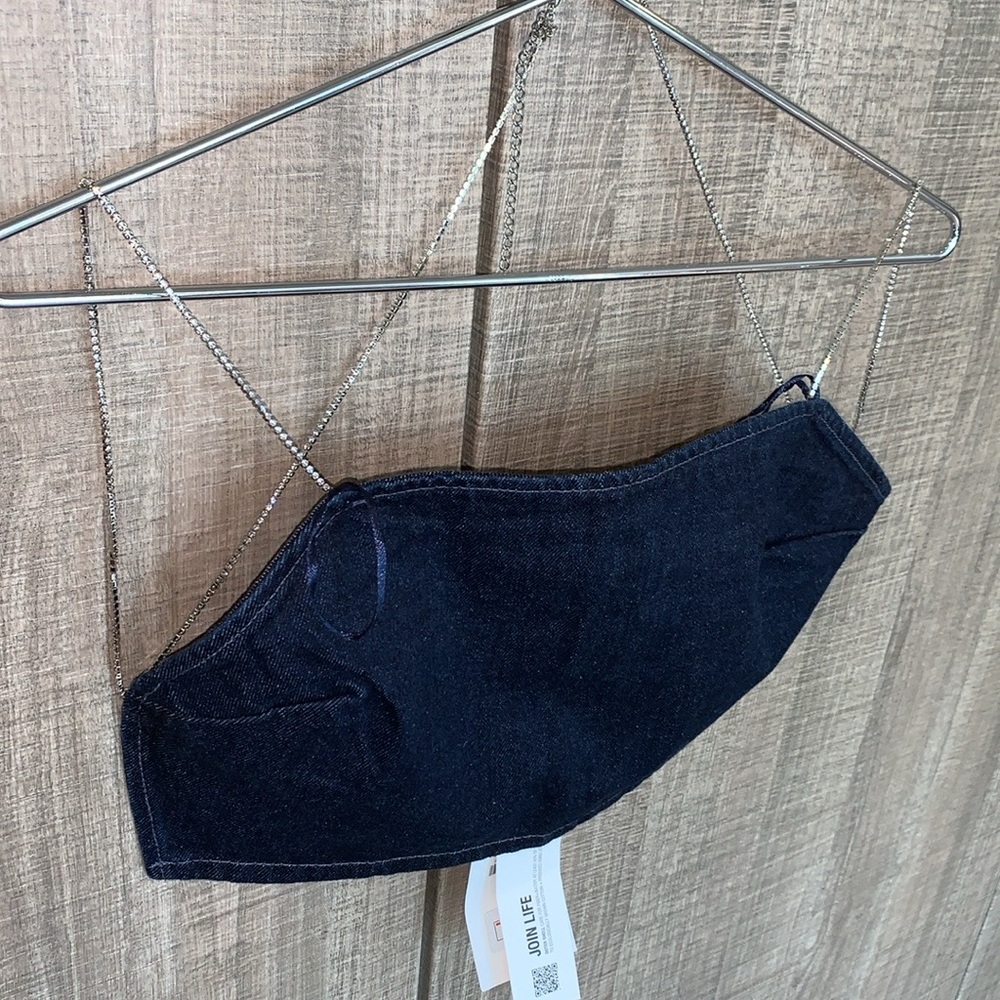 Zara Rhinestones Strap Crop Top - Picture 6 of 16